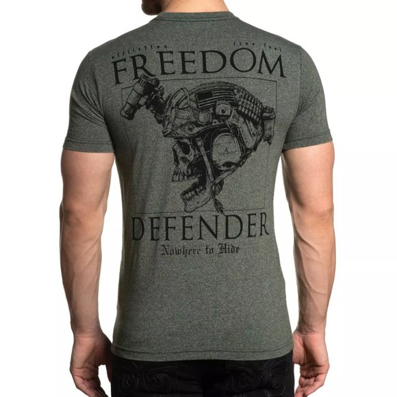 AFFLICTION FD NOWHERE Men's Military Green Biker M - Picture 1 of 5